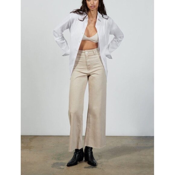 Zara Pants - NWT Zara The Marine Straight Womens Stone Grey Pants Size 6